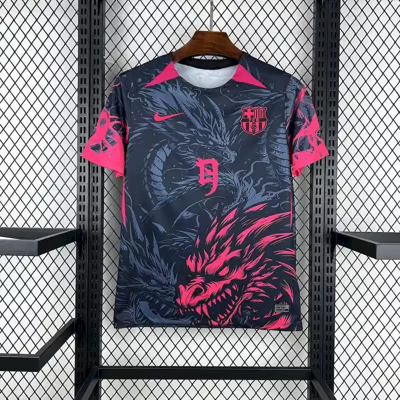 2025/2026 Barcelona Dragon Special Edition Dark and Pink Football Shirt