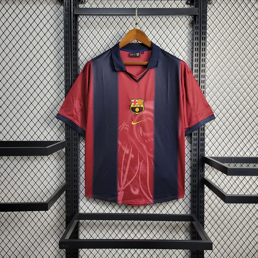2000/01 Retro Barcelona x Travis Scott Home Skeleton Football Shirt