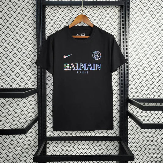 2023/2024 Paris Saint-Germain Black Balmain Football Shirt