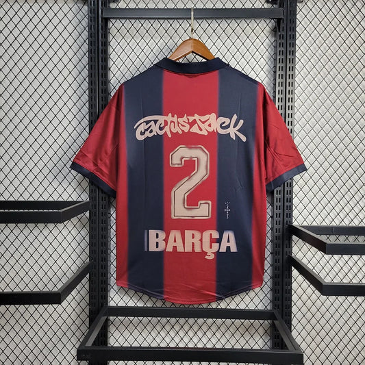 2000/01 Retro Barcelona x Travis Scott Home Skeleton Football Shirt