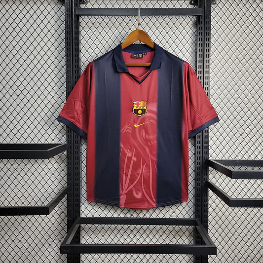 2000/01 Retro Barcelona x Travis Scott Home Skeleton Football Shirt